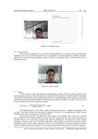 Face recognition using haar cascade classifier and FaceNet (A case ...