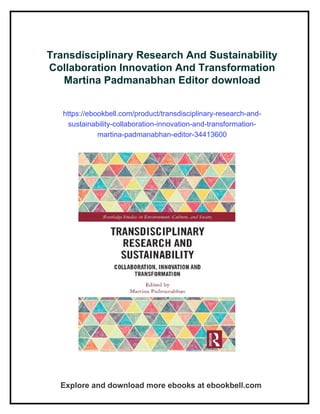 Transdisciplinary Research And Sustainability Collaboration Innovation ...