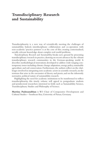 Transdisciplinary Research And Sustainability Collaboration Innovation ...