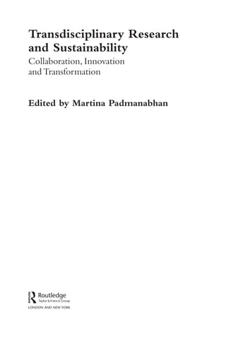 Transdisciplinary Research And Sustainability Collaboration Innovation ...