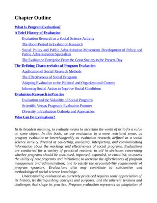 Comprehensive Guide to Program Evaluation: Theory and Practice | PDF