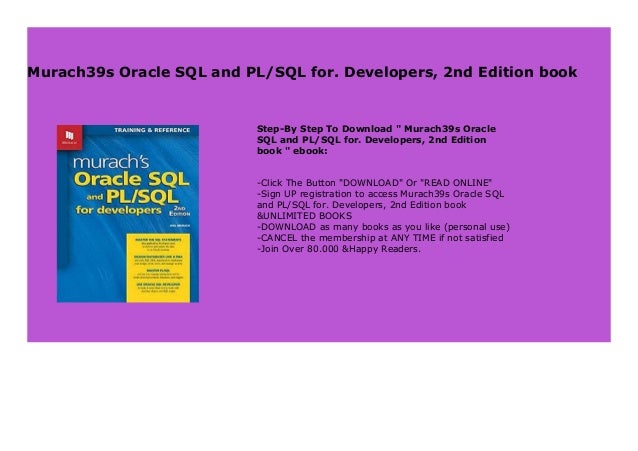 Murach39s Oracle Sql And Pl Sql For Developers 2nd Edition Book 8665