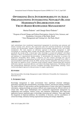 Optimizing Data Interoperability in Agile Organizations: Integrating ...