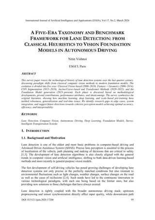 A Five-Era Taxonomy and Benchmark Framework for Lane Detection: From ...