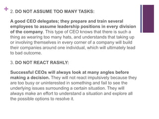 10 things a great CEO should never do | PPTX