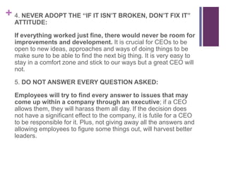 10 things a great CEO should never do | PPTX