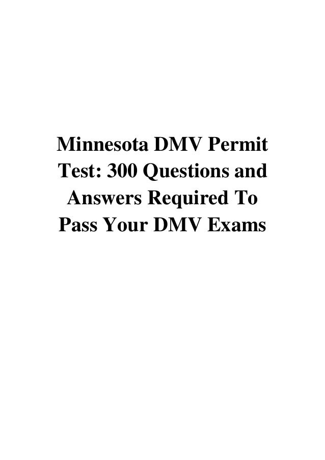 Minnesota DMV Permit Test PDF Jonathan Jones 300 Questions and Answ…
