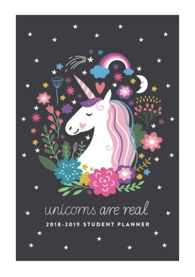 2018 2019 student planner unicorns are real pdf weekly planner 6 student planners college