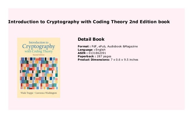 Introduction to Cryptography with Coding Theory 2nd Edition book 1926