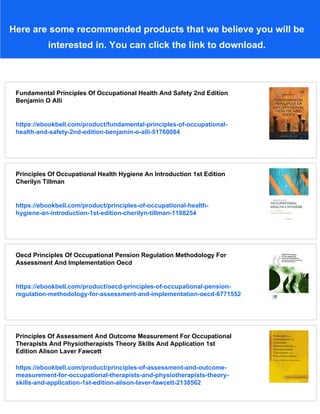 Principles Of Occupational Health And Hygiene An Introduction 3rd ...
