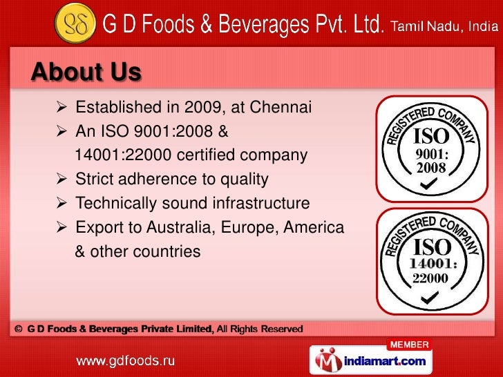 G D Foods and Beverages Tamil Nadu India
