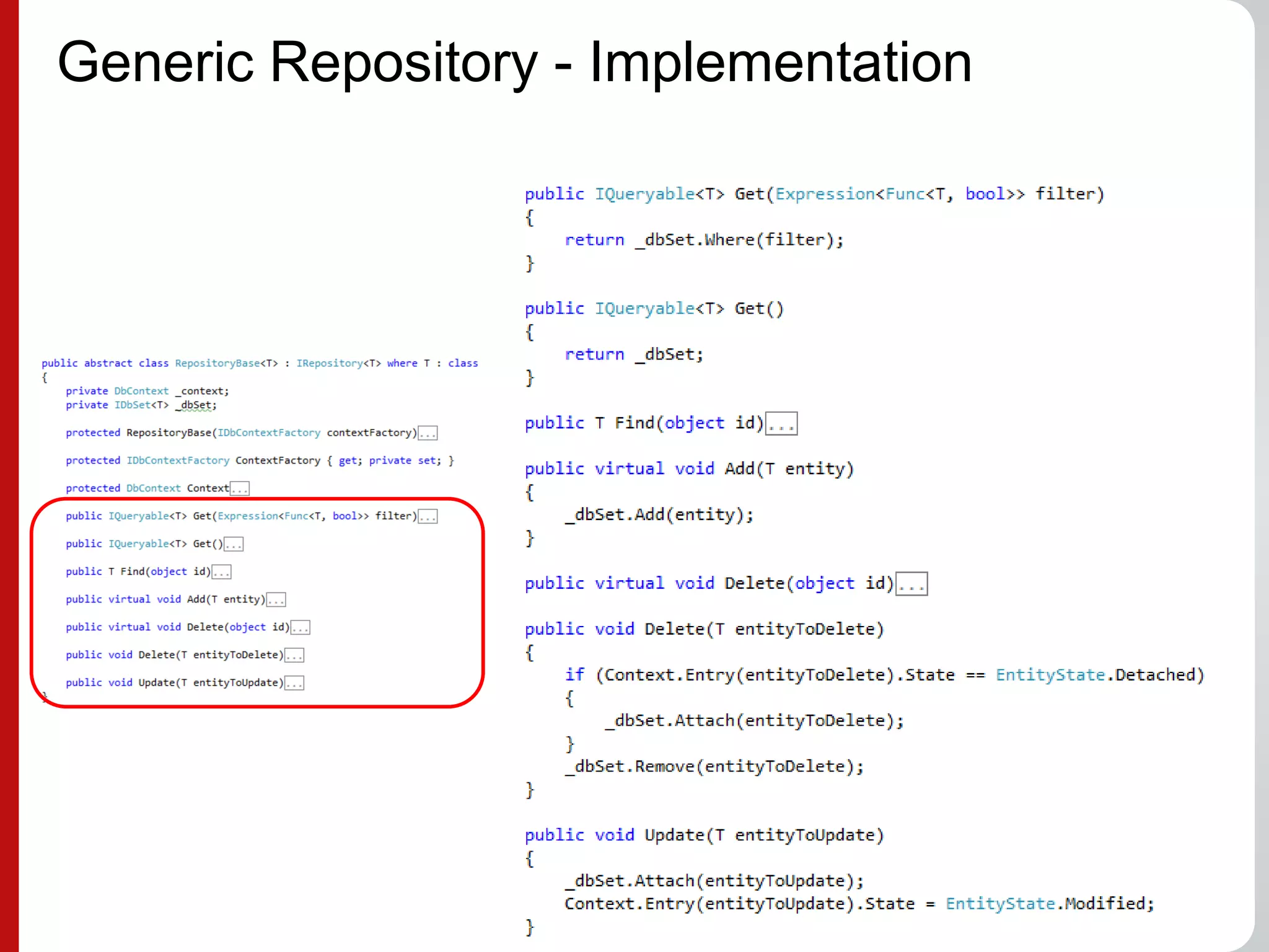 Generic Repository - Implementation
 