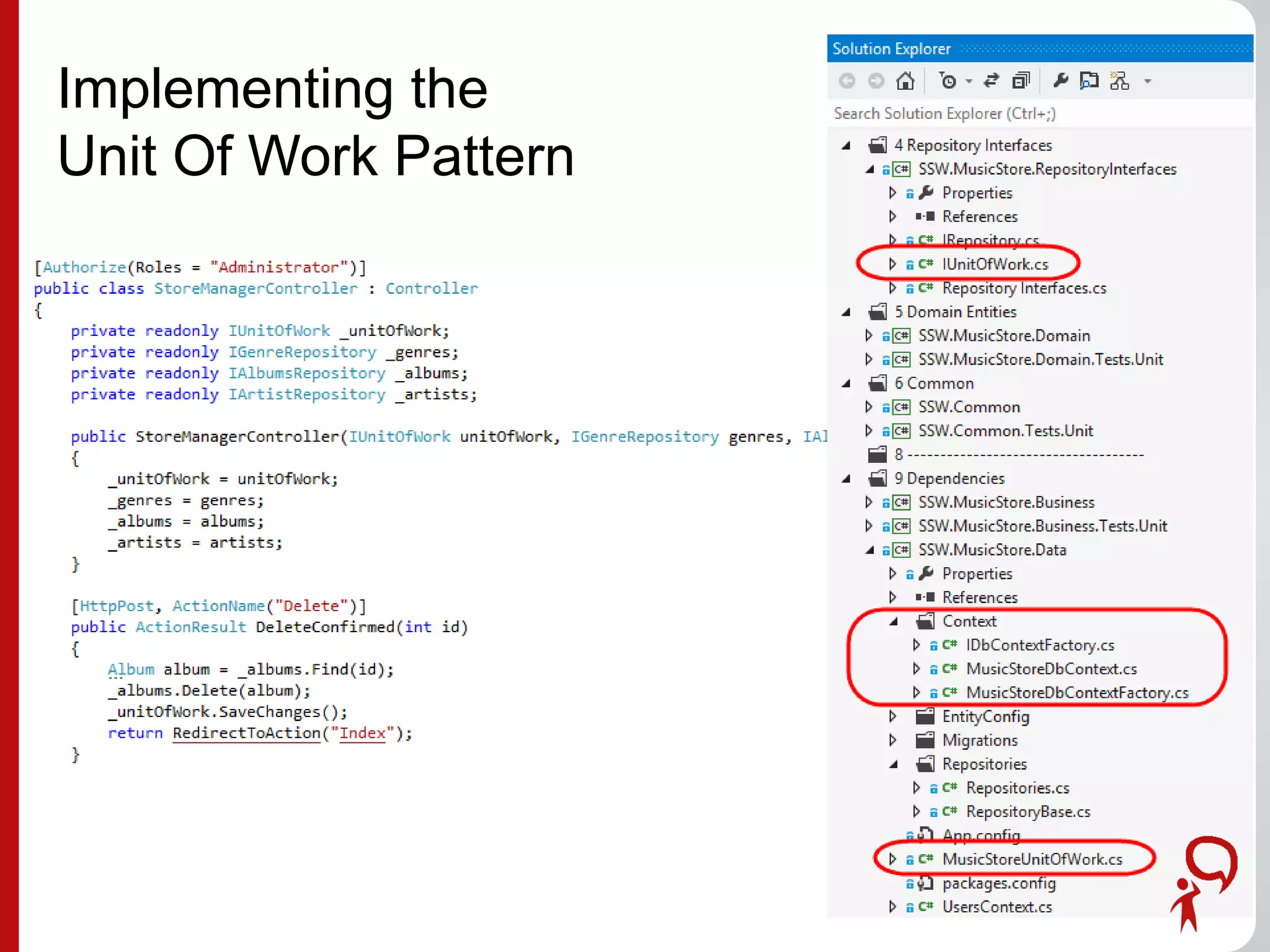 Implementing the
Unit Of Work Pattern
 