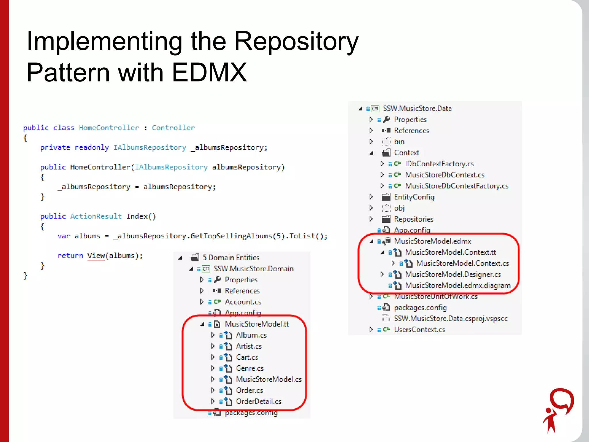 Implementing the Repository
Pattern with EDMX
 
