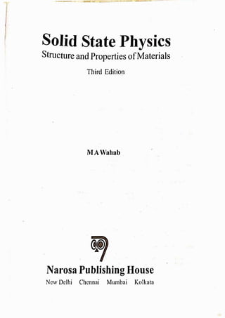 Solid State Physics Structure And Properties Of Materials 3rd Edition ...