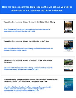Visualizing Environmental Science 5th Edition David M Hassenzahl | PDF