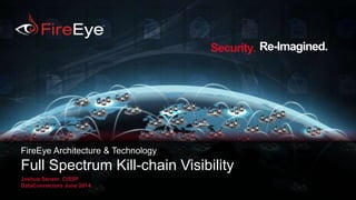 1
FireEye Architecture & Technology
Full Spectrum Kill-chain Visibility
Joshua Senzer, CISSP
DataConnectors June 2014
Re-Imagined.
Security.
 