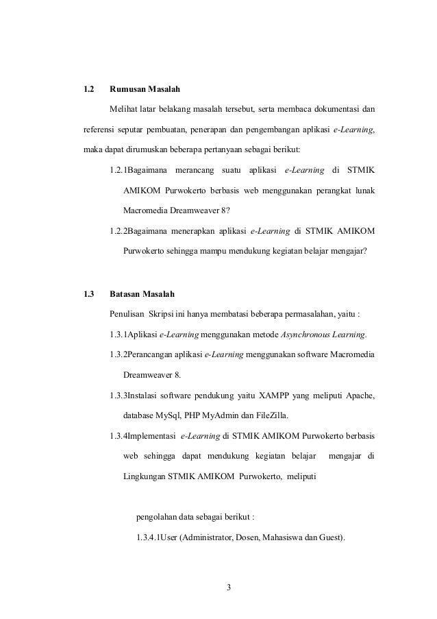 Proposal Skripsi Penerapan E Learning Stmik Amikom Purwokerto
