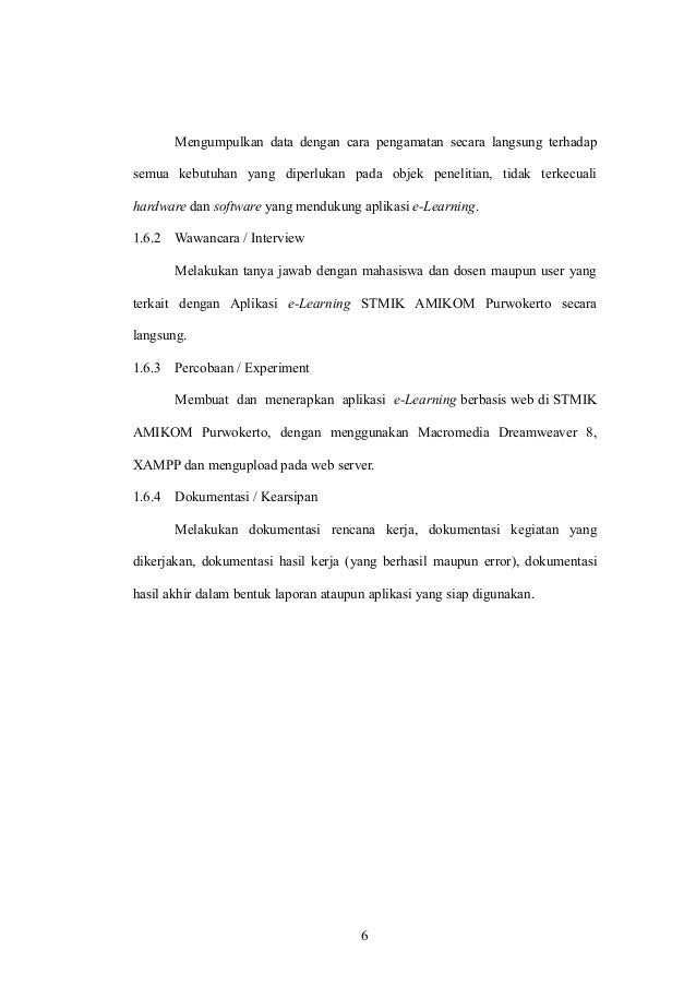 Proposal Skripsi Penerapan E Learning Stmik Amikom Purwokerto