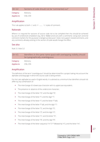 Misra C2012 Guidelines For The Use Of The C Language In Critical ...