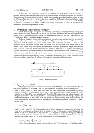 Design and implementation a novel single switch high gain DC-DC ...