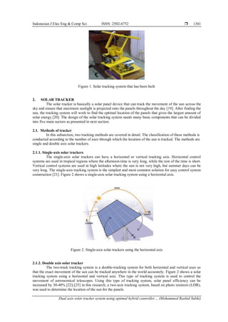 Dual axis solar tracker system using optimal hybrid controller | PDF