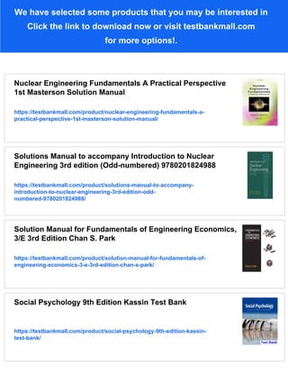 Fundamentals of Nuclear Science and Engineering 3rd Shultis Solution ...