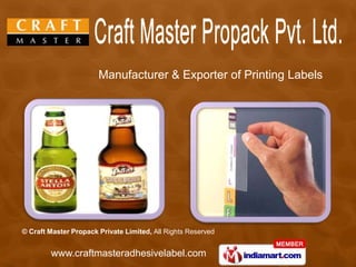 Manufacturer & Exporter of Printing Labels 