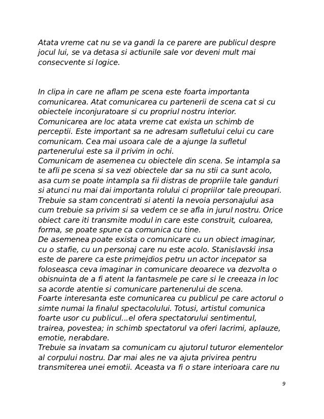 Stanislavski Munca Actorului Cu Sine Insusi