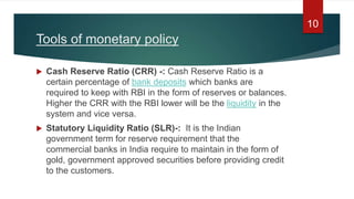 Slr Policy Rbi Monetary policy of India | PPTX