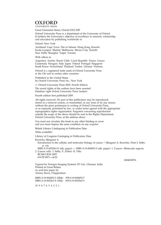 Introduction to the cellular and molecular biology of cancer 4ed ...