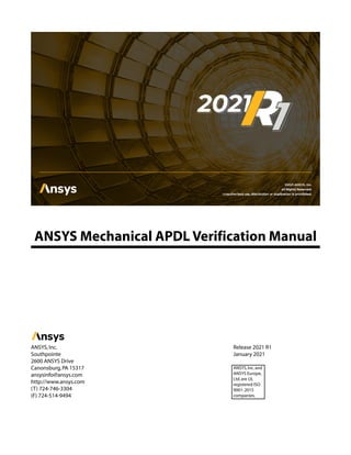 Ansys Mechanical Apdl Verification Manual Unknown | PDF