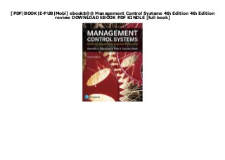 [PDF|BOOK|E-PUB|Mobi] ebook$@@ Management Control Systems 4th Edition 4th Edition
review DOWNLOAD EBOOK PDF KINDLE [full book]
 
