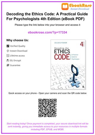 Decoding the Ethics Code: A Comprehensive Guide for Psychologists | PDF