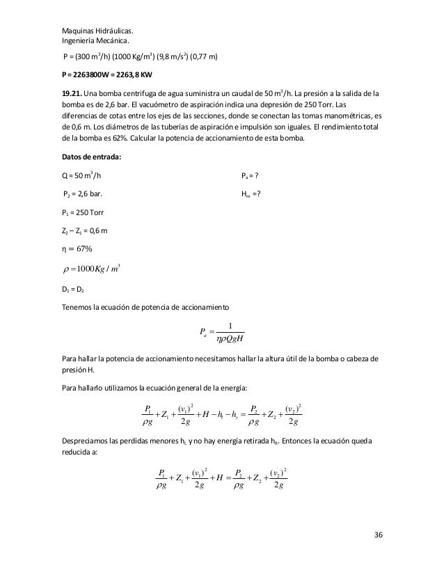 Ejercicios Maquinas Hidraulicas Resueltos