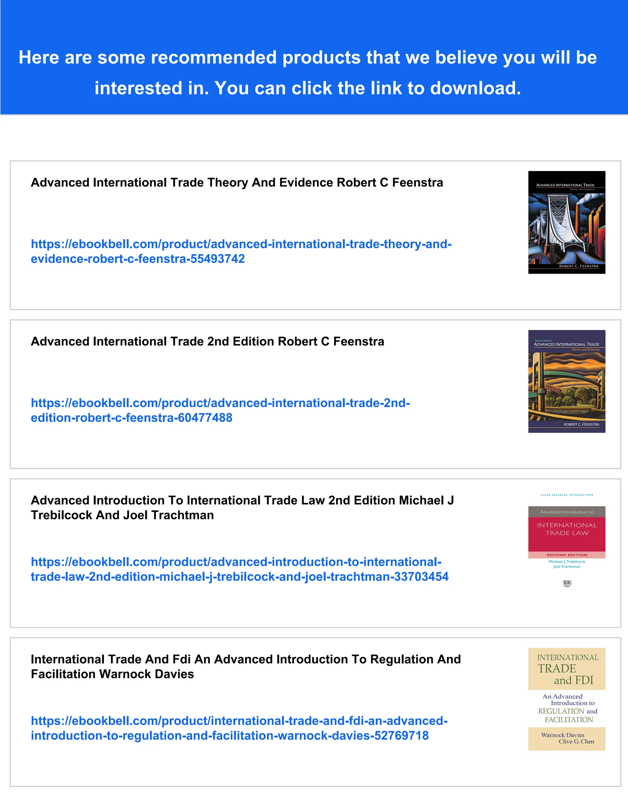Advanced International Trade Theory And Evidence Robert C Feenstra