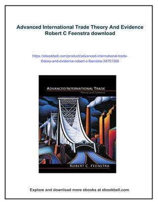 Advanced International Trade Theory And Evidence Robert C Feenstra