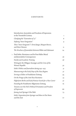 Journalists Between Hitler And Adenauer From Inner Emigration To The ...