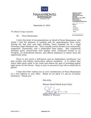 SDN Letter of Recommendation