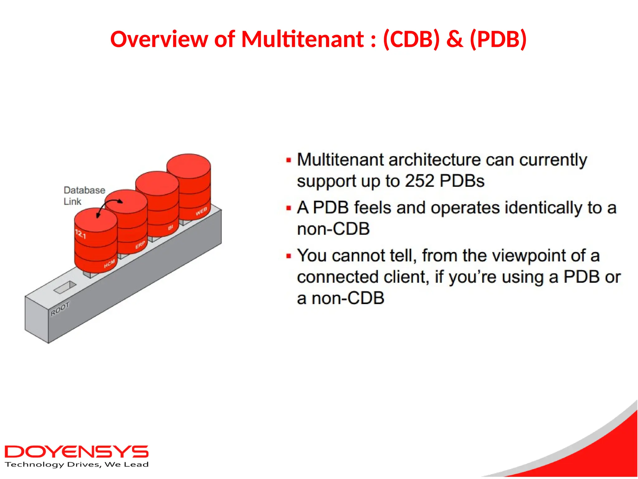 Overview of Multitenant : (CDB) & (PDB)
 