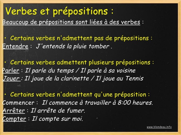 A1 Les prépositions les plus fréquentes