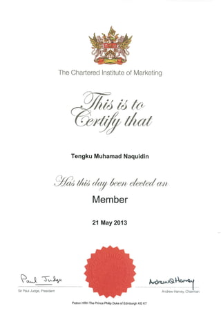 CIM Member Certificate