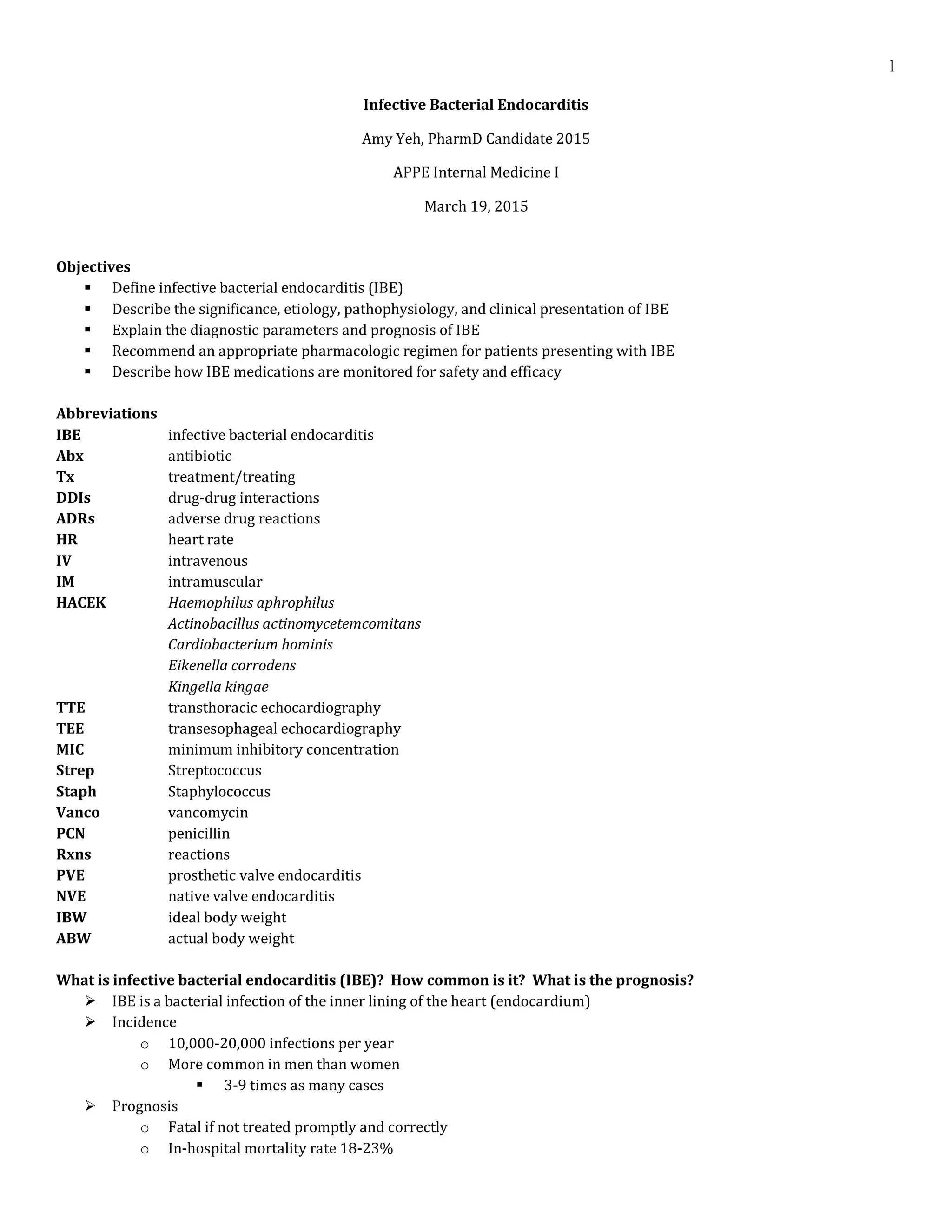 Topic Discussion 2 Infective Bacterial Endocarditis | PDF