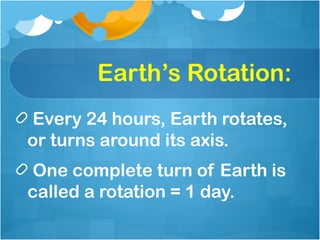 Motions of the Earth: Effects of Rotation of the Earth | PPTX
