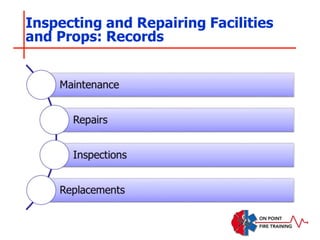 Inspecting and Repairing Facilities
and Props: Records
 