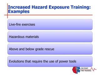 Increased Hazard Exposure Training:
Examples
 