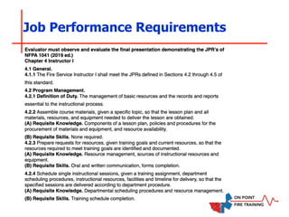 Job Performance Requirements
 
