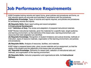 Job Performance Requirements
 