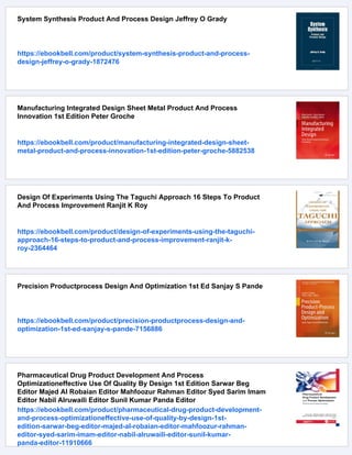 Product And Process Design Driving Innovation 1st Edition Jan Harmsen | PDF