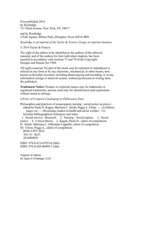 Paula Routledge Philosophies And Practices Of Emancipatory Nursing Social Justice As ...